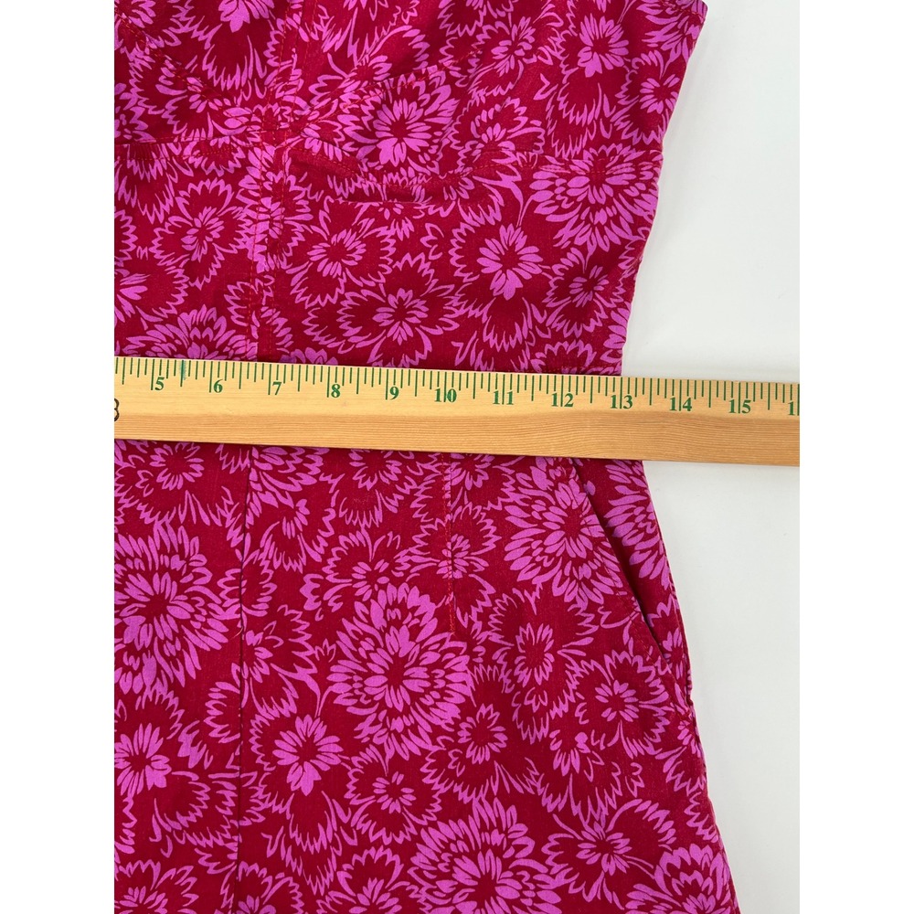 Maeve Anthropologie The Colette Jumpsuit Pink Red Floral Wide Leg Womens Size 2 - Picture 9 of 14
